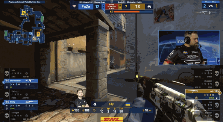 CSGO IEM科隆2021：Twistzz助力FaZe让一追二战胜Spirit