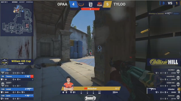 CSGO ：TYLOO依靠枪法及良好战术2-0击败OPAA