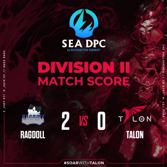 DOTA2：Talon以0-2不敌Ragdoll，前途堪忧