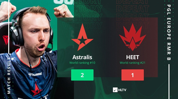 CSGO：Astralis以2-1击败HEET，搭上Major末班车