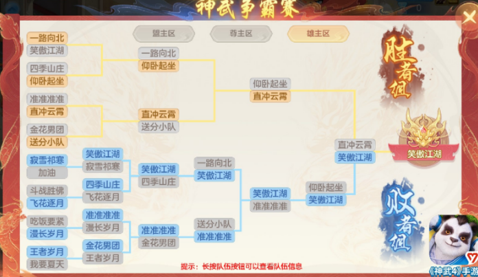 《神武4》手游：“笑傲江湖”战队斩获雄主区桂冠